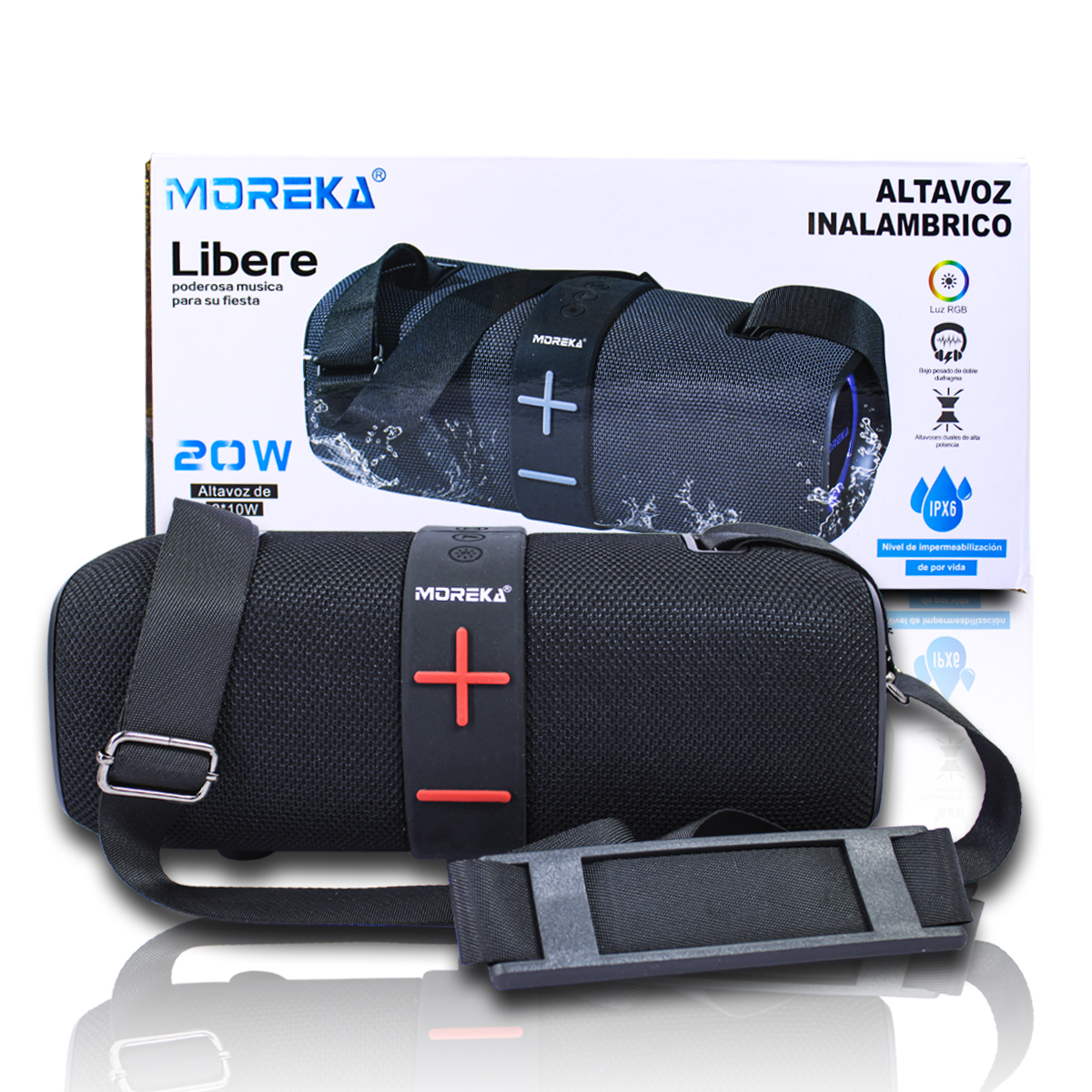  Bocina Altavoz Cilindrica Aprueba De Agua Moreka 20w  