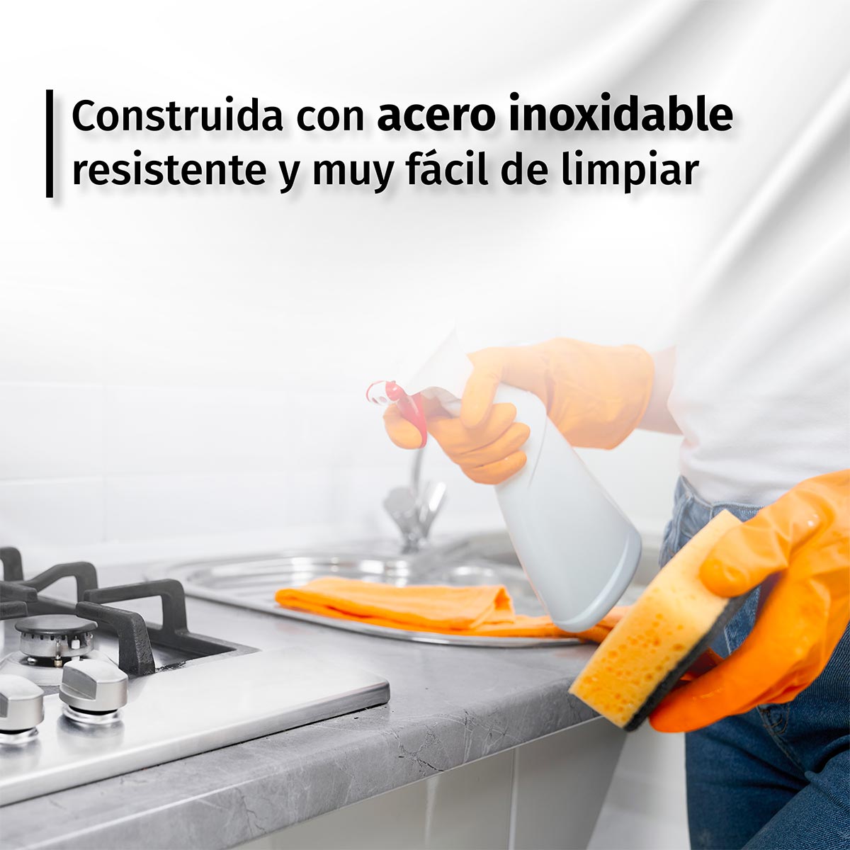 Parrilla Gas Supra 4 Quemadores Empotrable IMPERIA De 60cm En Acero