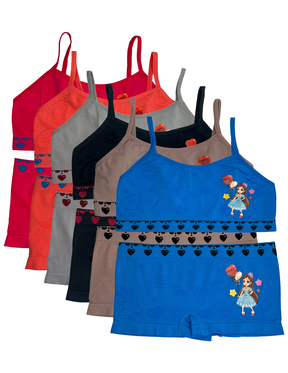 Coordinado niña paquete con 6 Sets De Diferentes Colores.