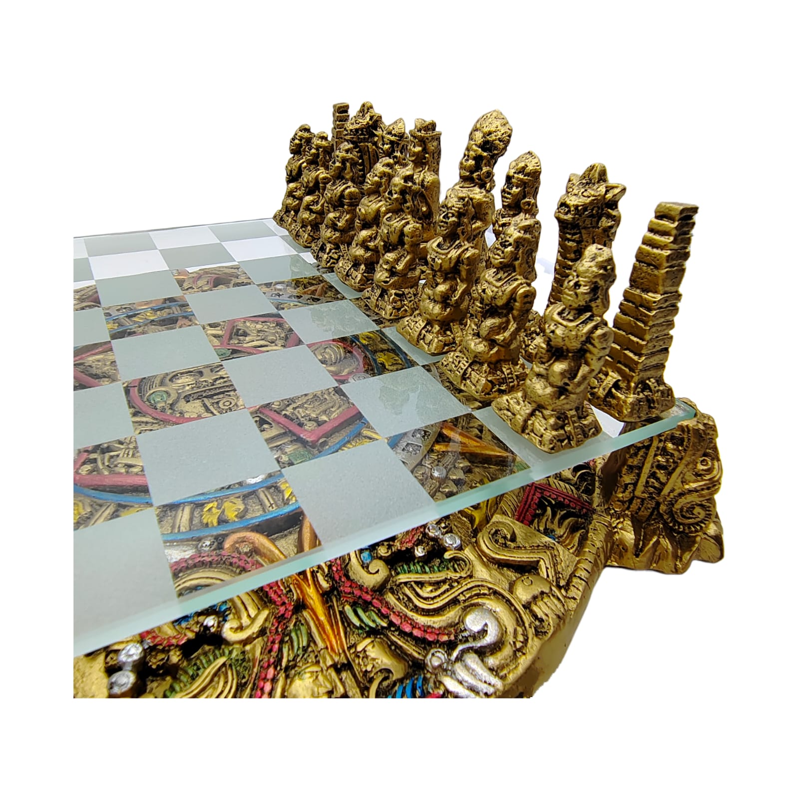 Ajedrez Calendario Azteca Con Quetzalcoatl 31cm