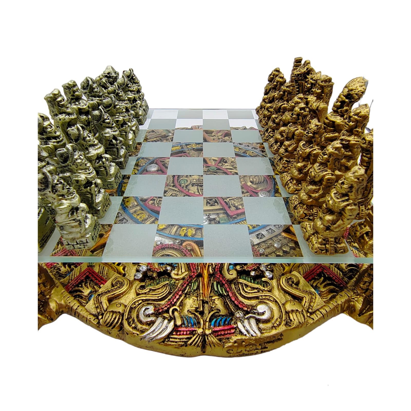 Ajedrez Calendario Azteca Con Quetzalcoatl 31cm