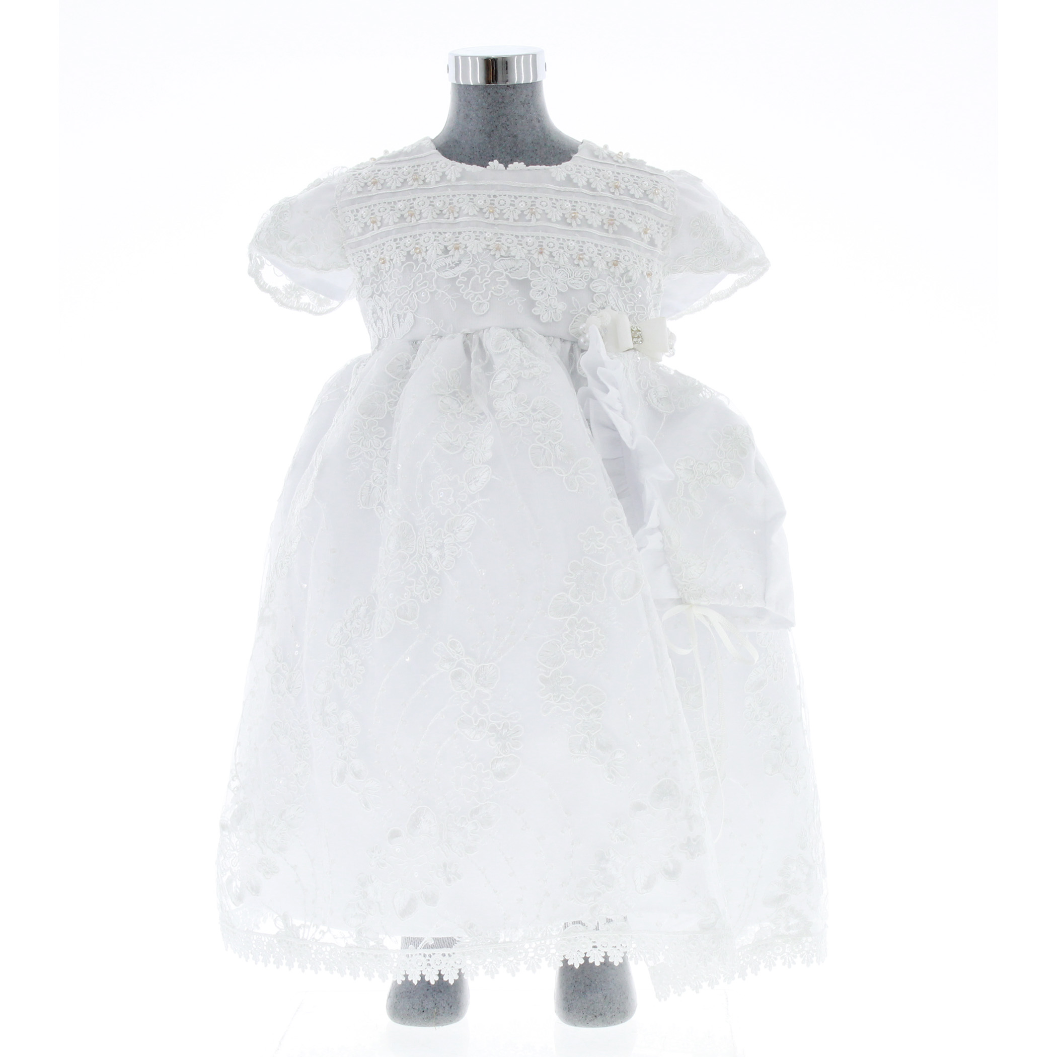 Vestido para Bautizo NIña Blanco 3545 0 a 2 Años.