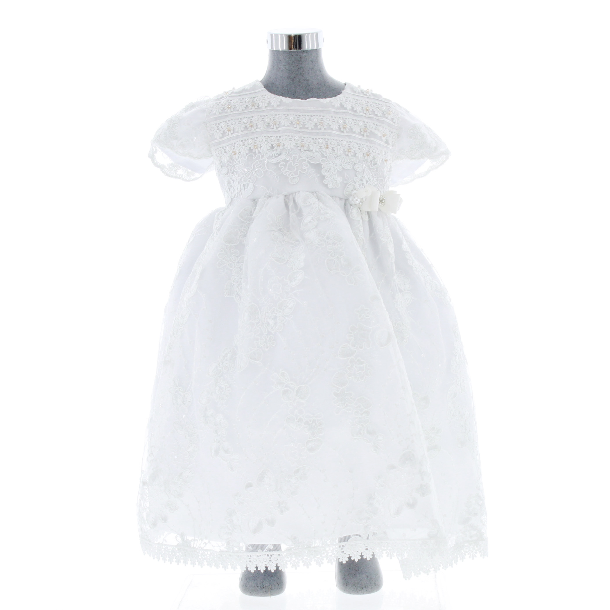 Vestido para Bautizo NIña Blanco 3545 0 a 2 Años.