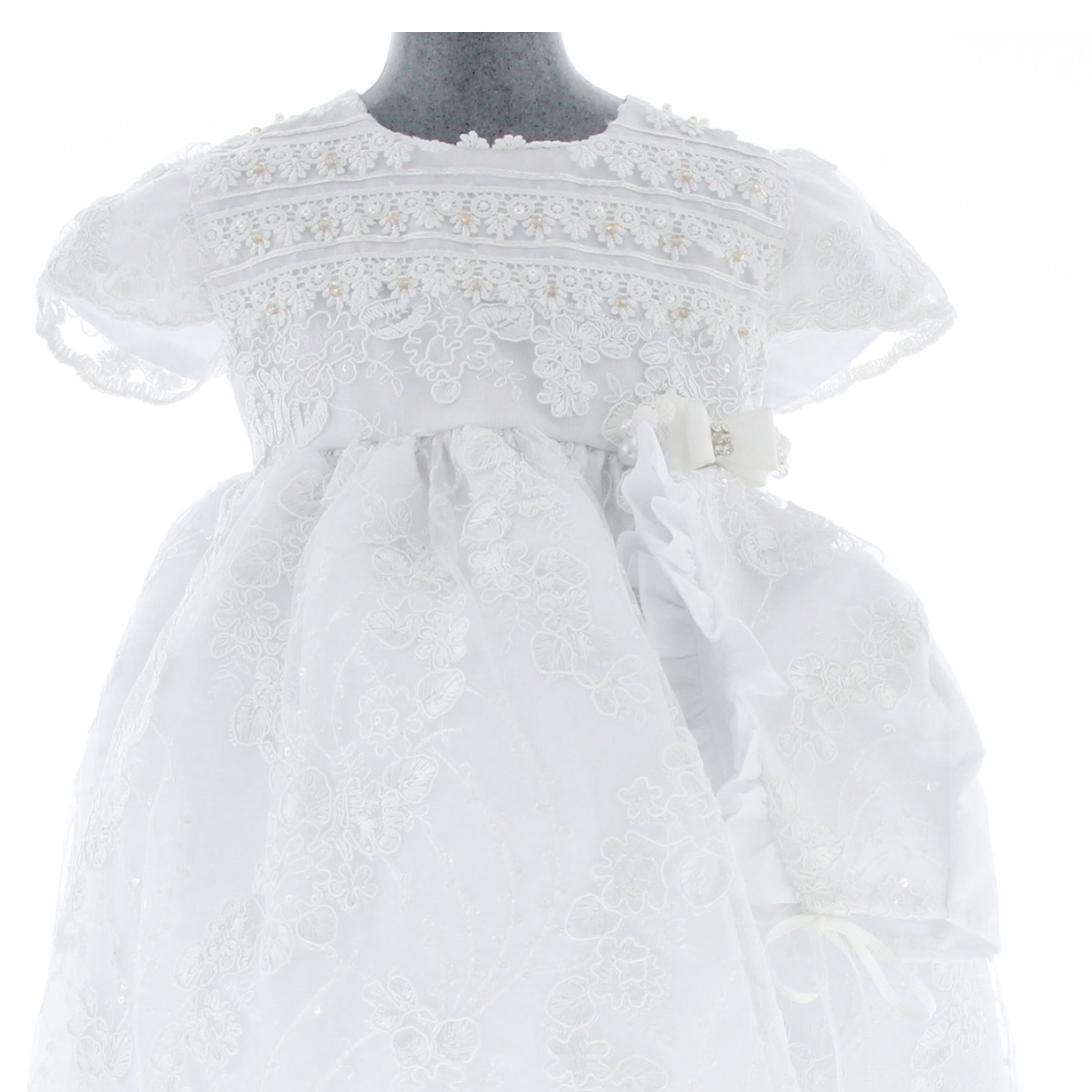 Vestido para Bautizo NIña Blanco 3545 0 a 2 Años.