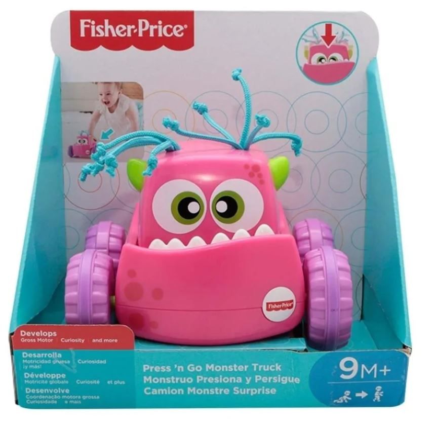 FISHER-PRICE MONSTRUO PRESIONA Y PERSIGUE ROSA