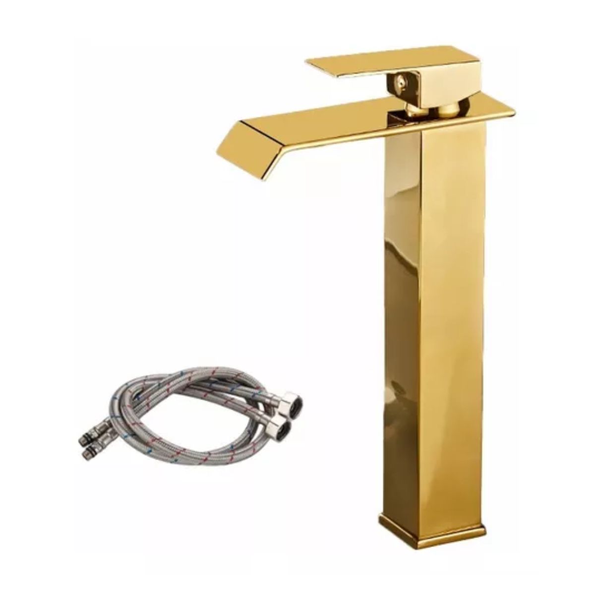Grifo Mezclador Monomando Para Lavabo De Baño Dorado 30cm dorado