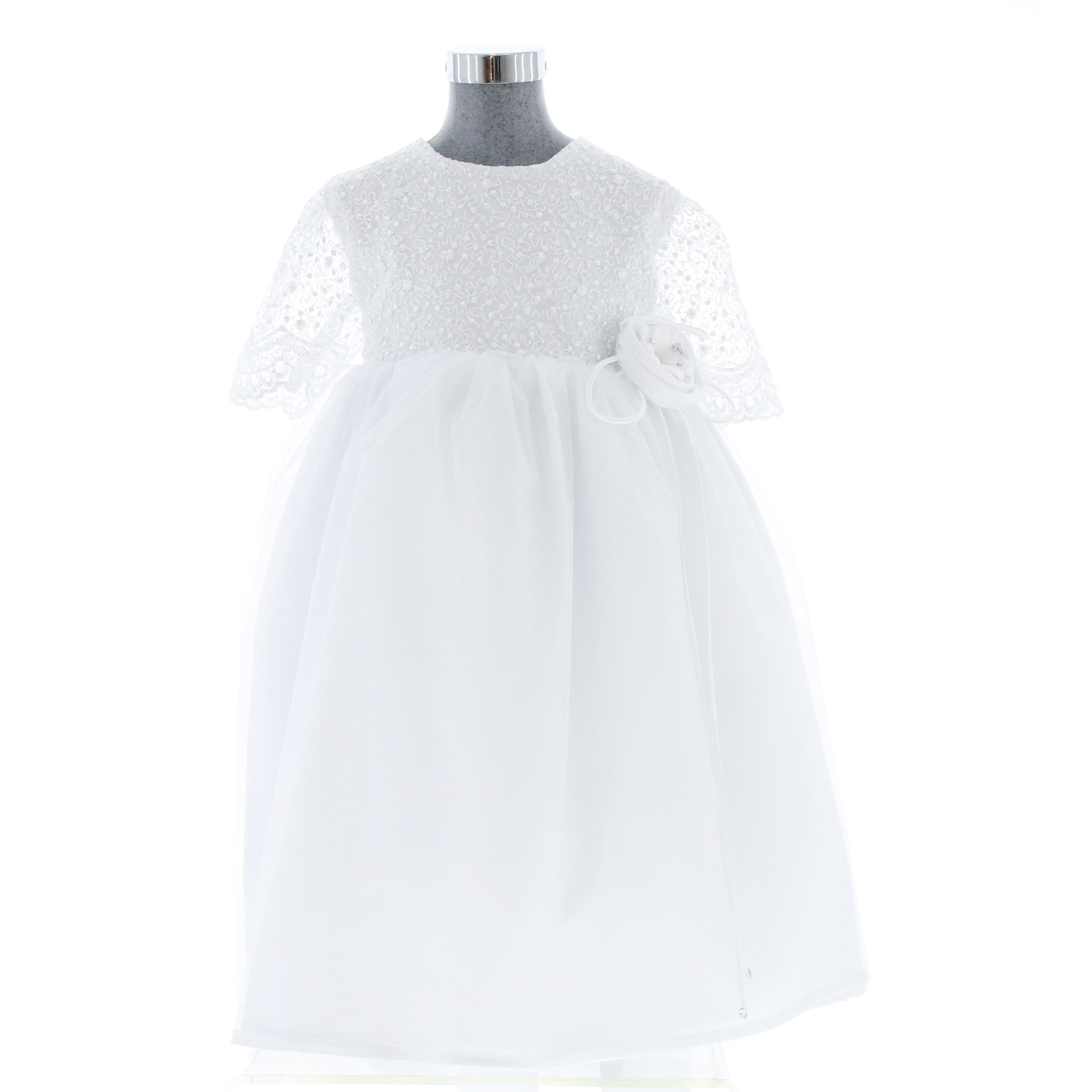 Vestido Para Bautizo Niña Blanco 3550 0 A 2 Años.