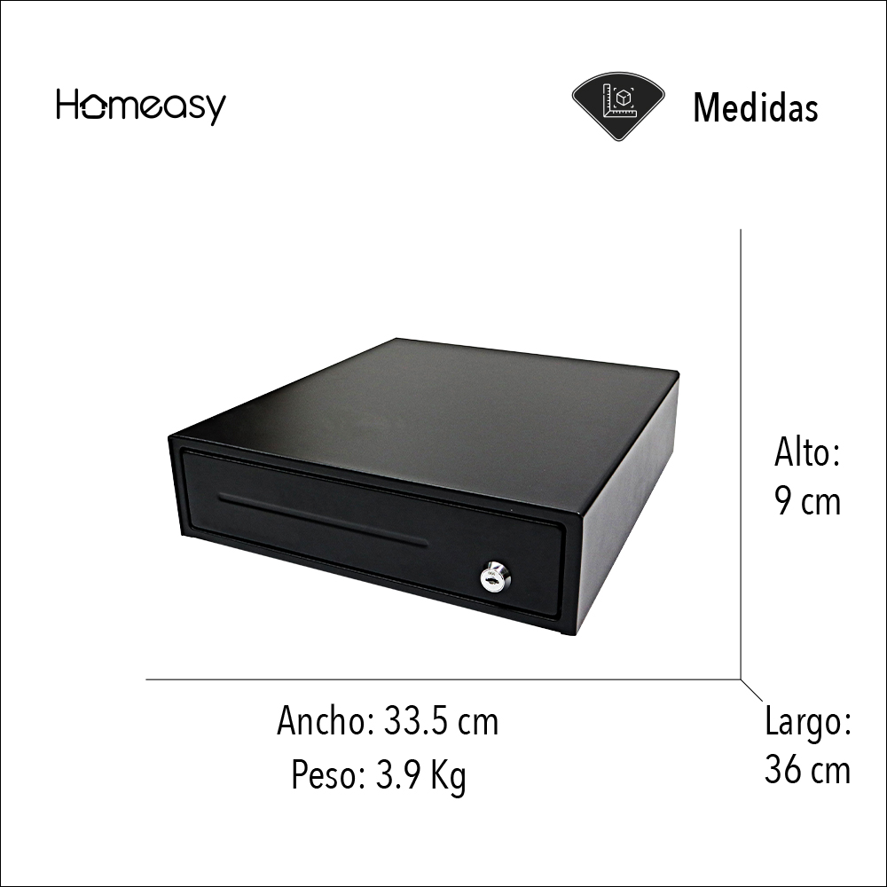 Cajon De Dinero Metálico Divisiones Para Billetes Y Monedas.