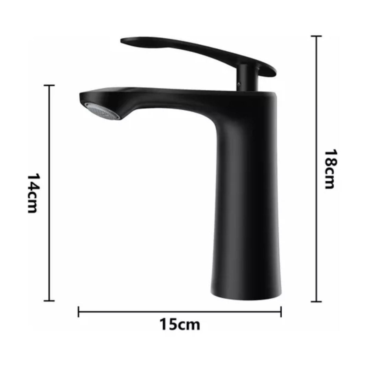 Llave Para Lavabo Monomando Mezclador Grifo Negro Mate negro.