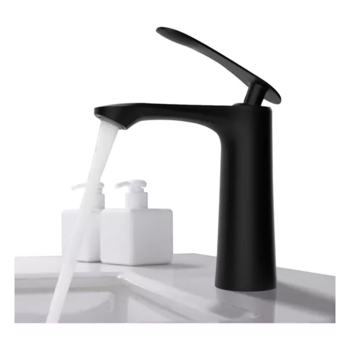 Llave Para Lavabo Monomando Mezclador Grifo Negro Mate negro