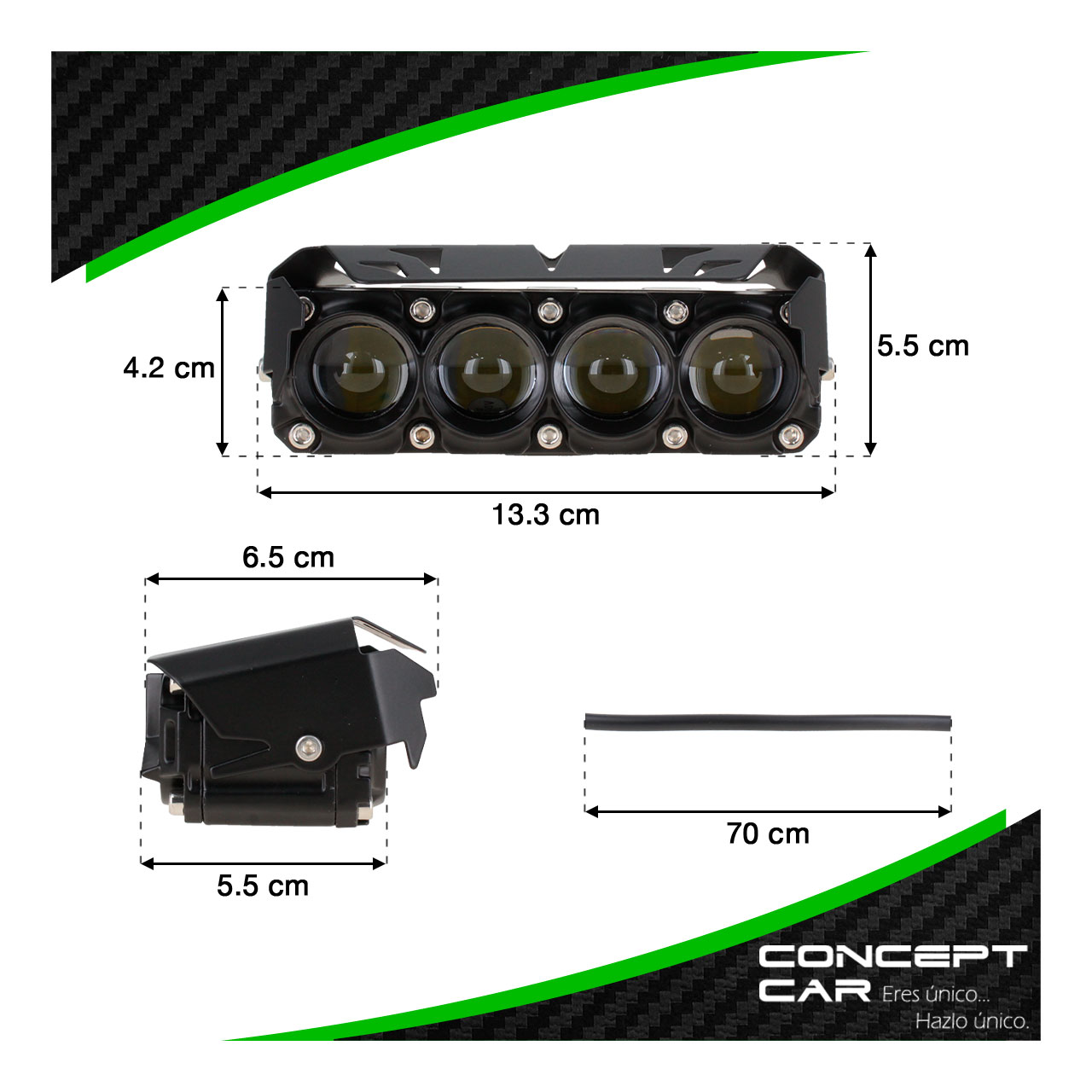 Par Faro Tipo Buho Bicolor 4 Led Lupa Exploradora Auto Moto