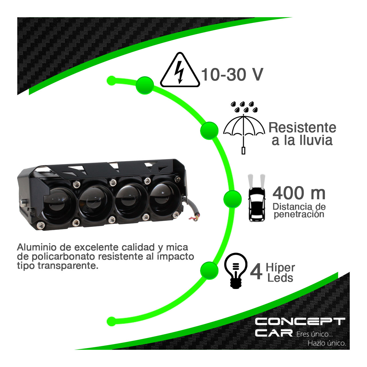Par Faro Tipo Buho Bicolor 4 Led Lupa Exploradora Auto Moto
