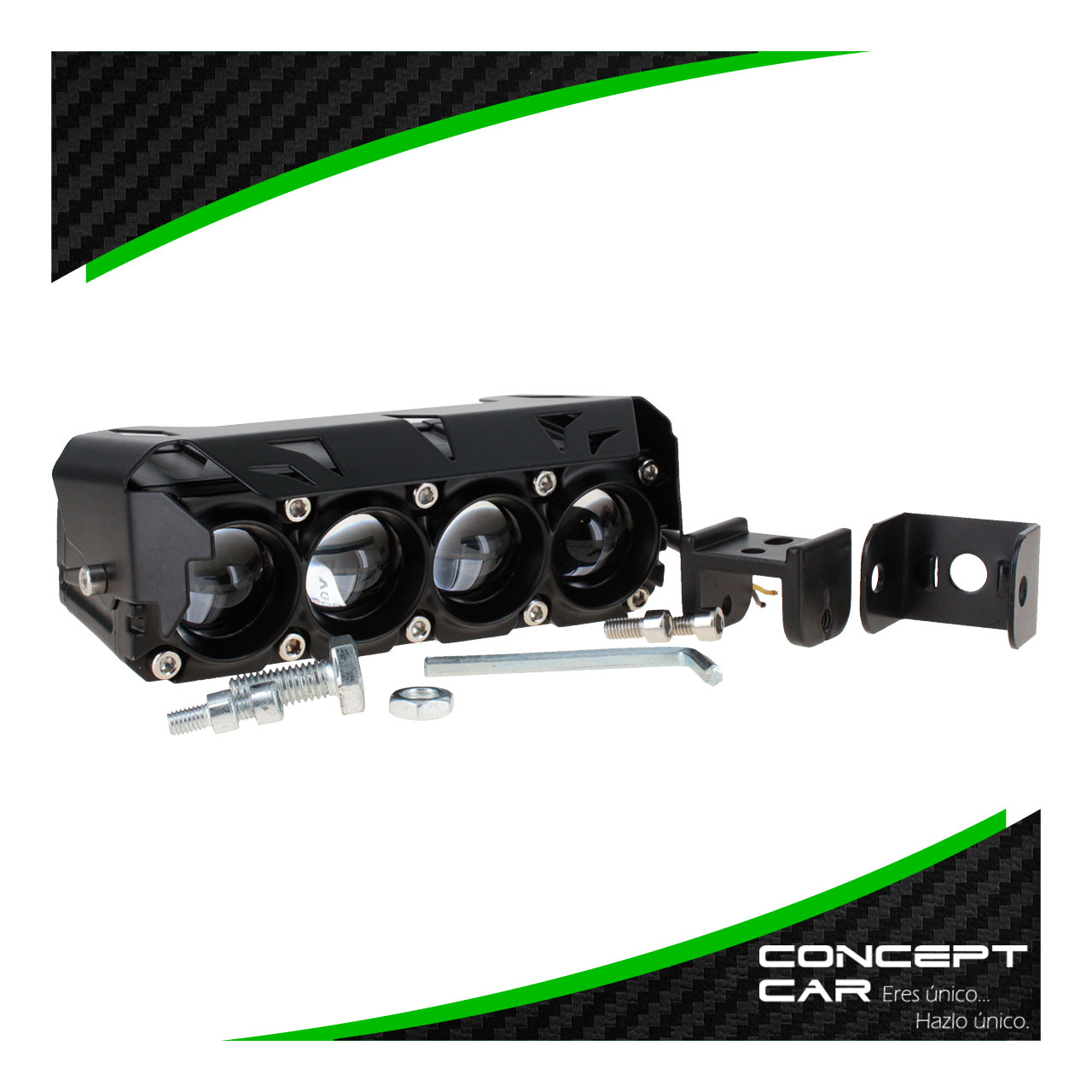 Par Faro Tipo Buho Bicolor 4 Led Lupa Exploradora Auto Moto