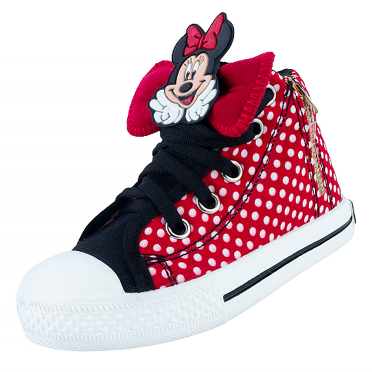 Tenis Niña Bota Lona Minie Ratoncita Moños Casuales Moda 1001-rlm Rojo.