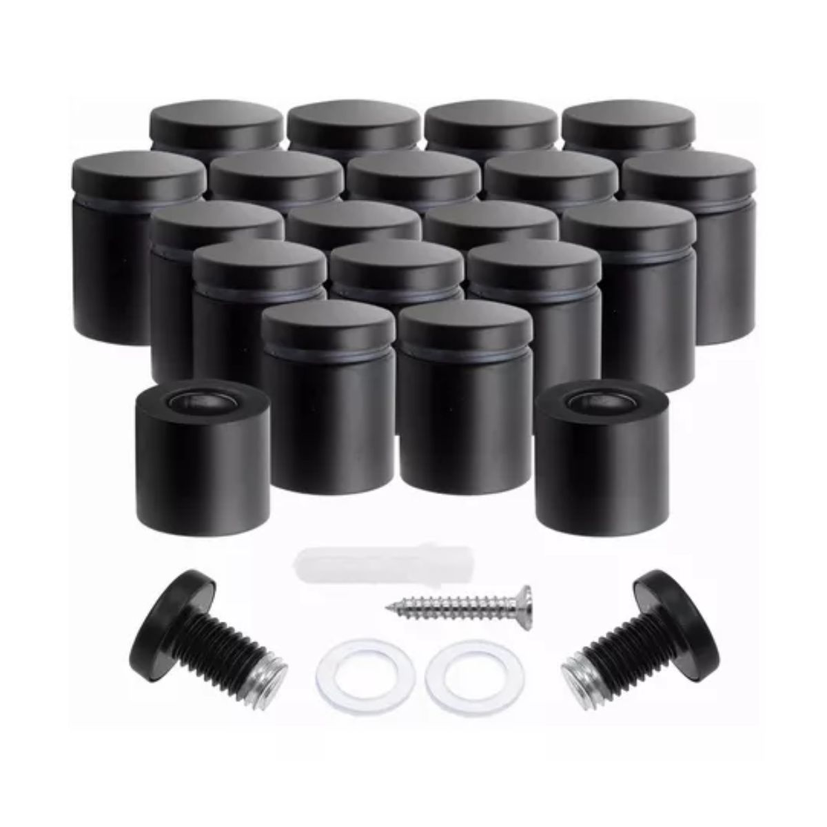 20pcs Chapetones De 25*30mm Para Montaje De Herrajes Vidrio negro