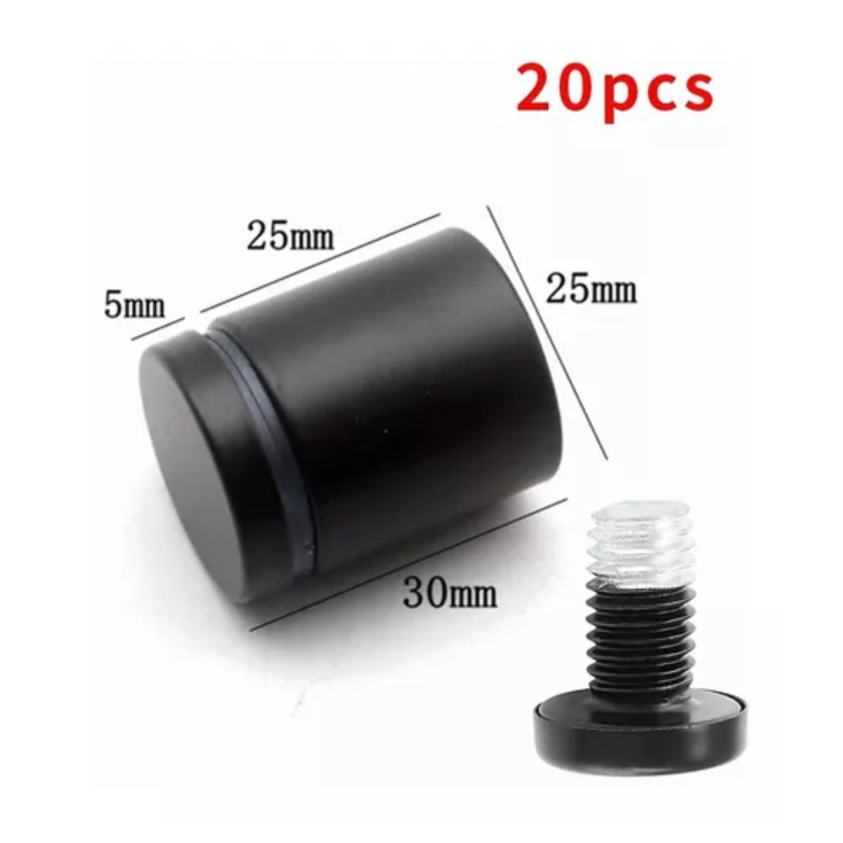 20pcs Chapetones De 25*30mm Para Montaje De Herrajes Vidrio negro