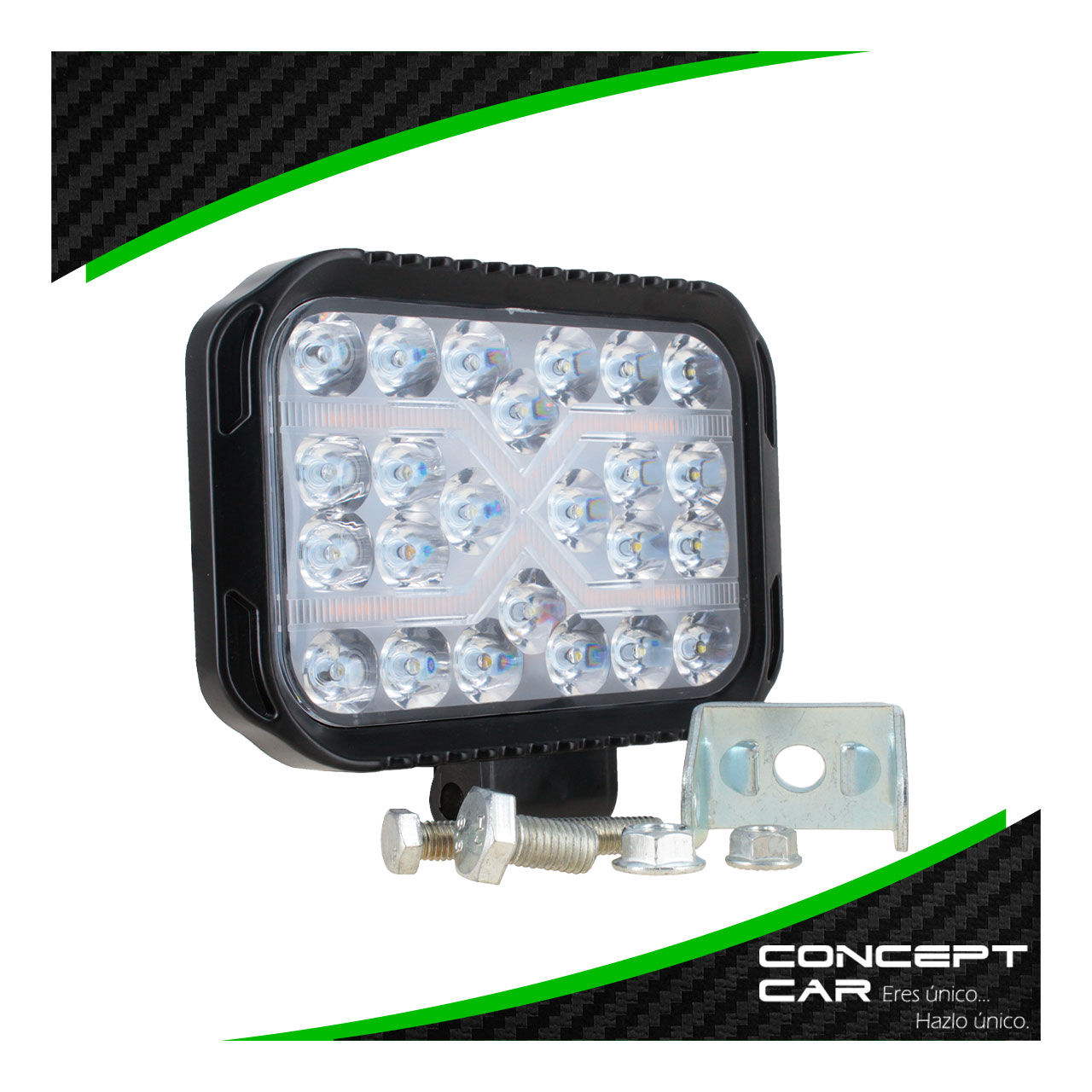 Par Faro Cuadrado 24 Led Auxiliar Bicolor 4x4 Potente 12-24v