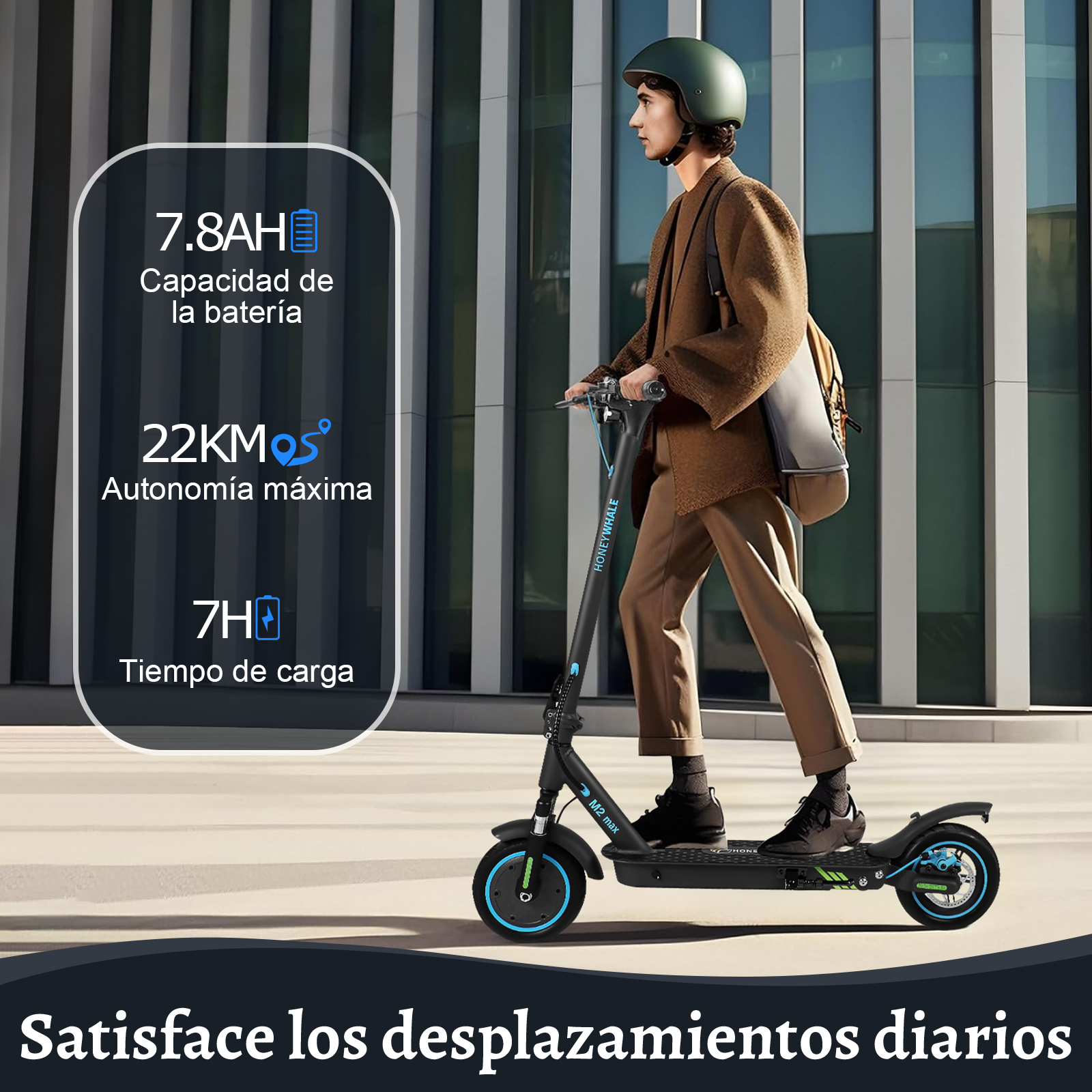 Scooter Eléctrico Honey Whale Smart M2-MAX Negro .