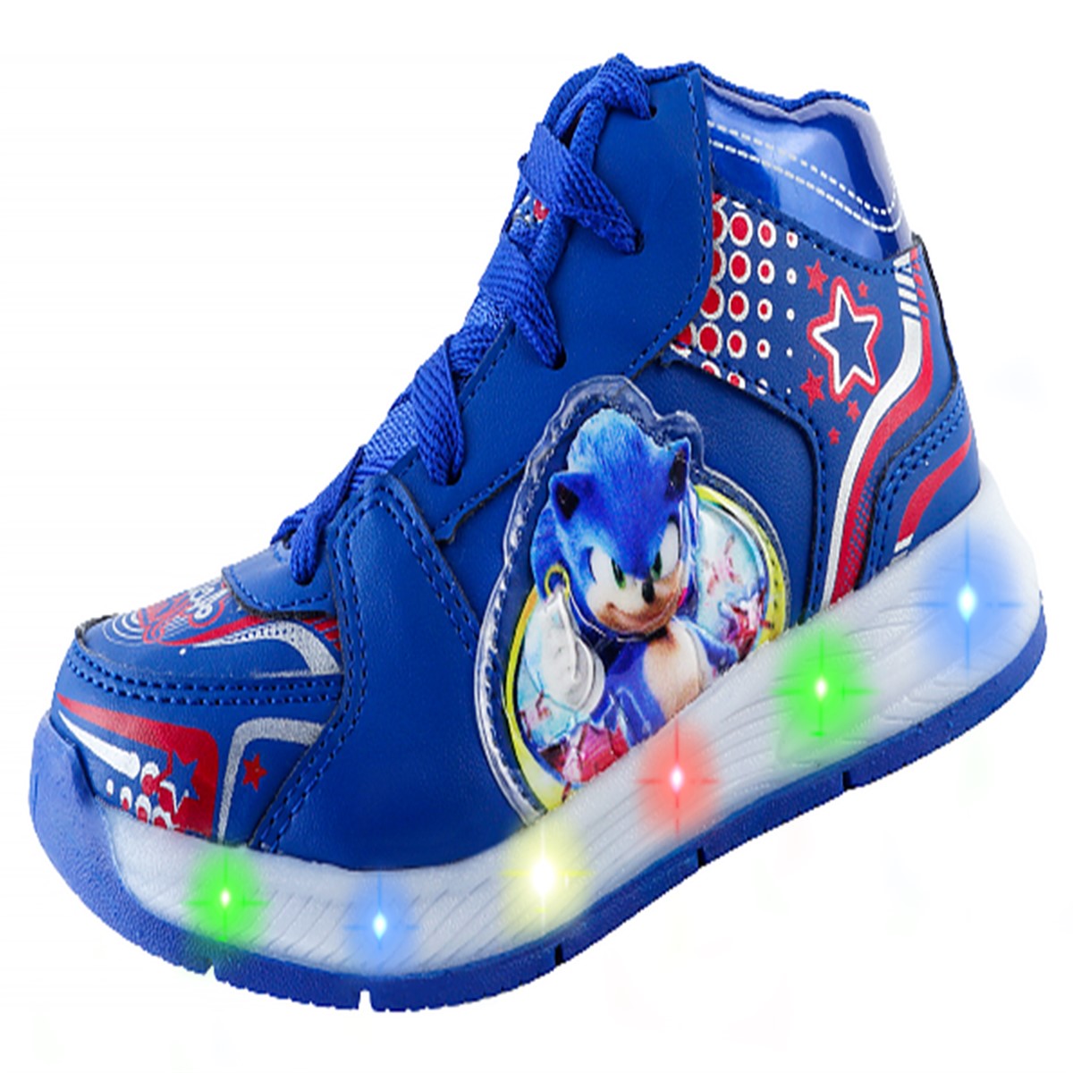 Tenis Niño Bota Sonic Luces Led Azul The Hedgehog 329-AR (12.0 - 21.5).