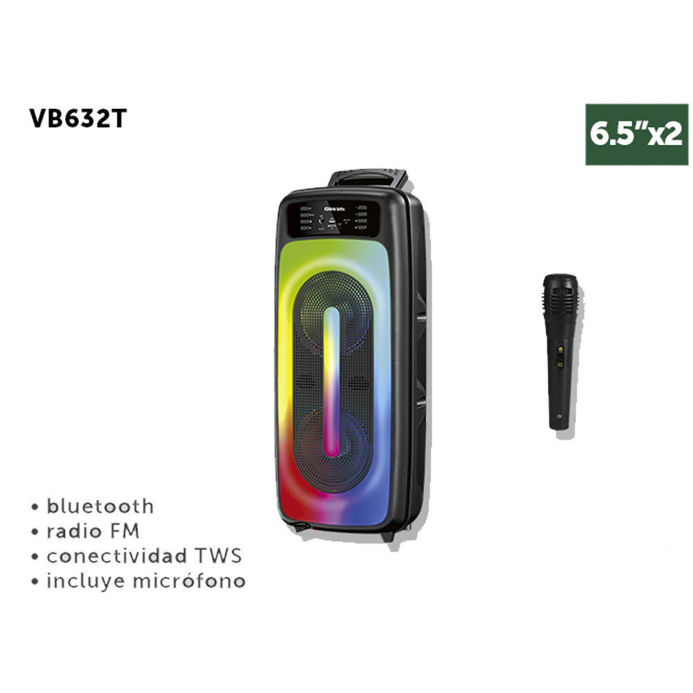 Bocina Bluetooth Radio FM Conectividad TWS Micrófono Incluido