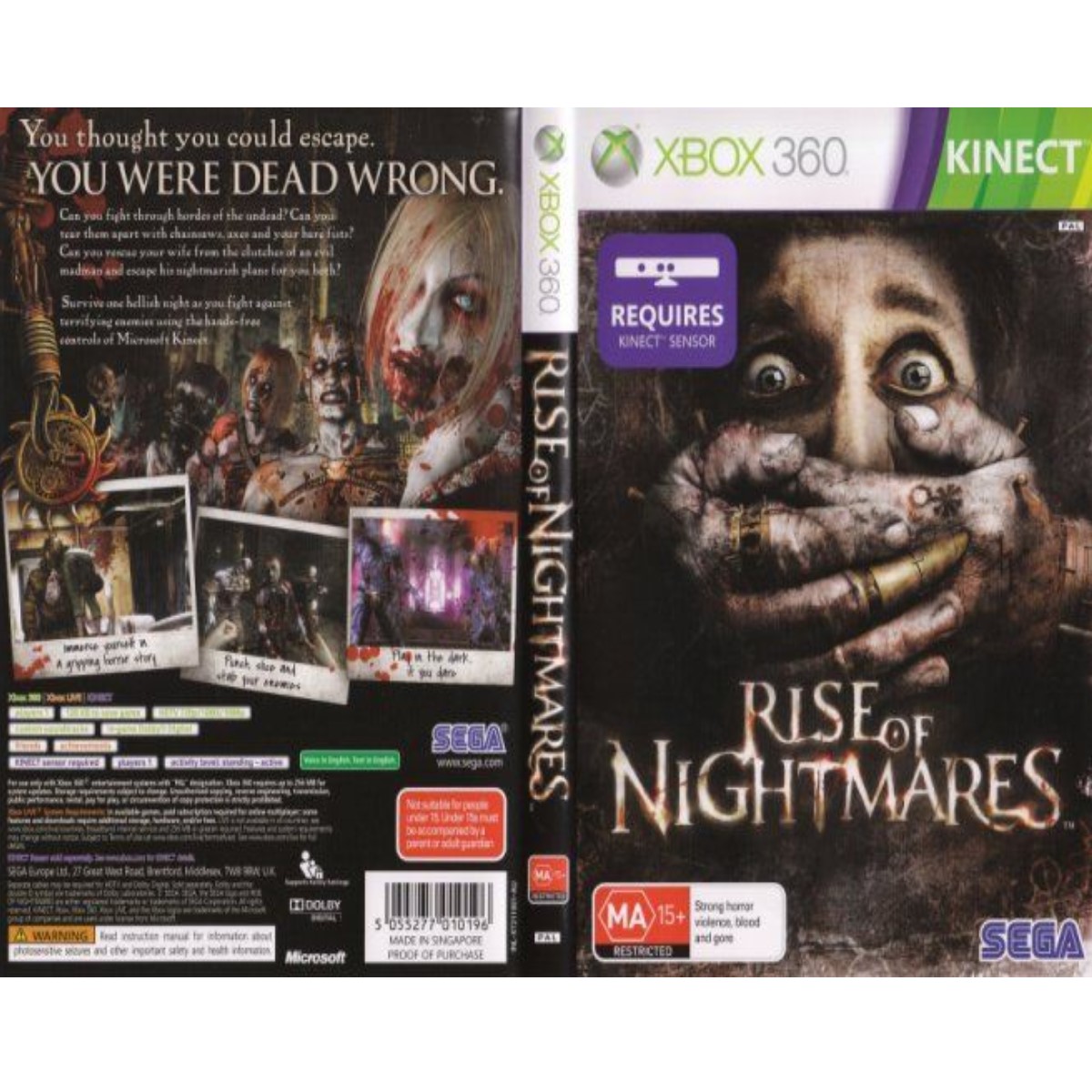 Juego video Rise Of Nightmares Xbox 360 Kinect consola gamer Microsoft
