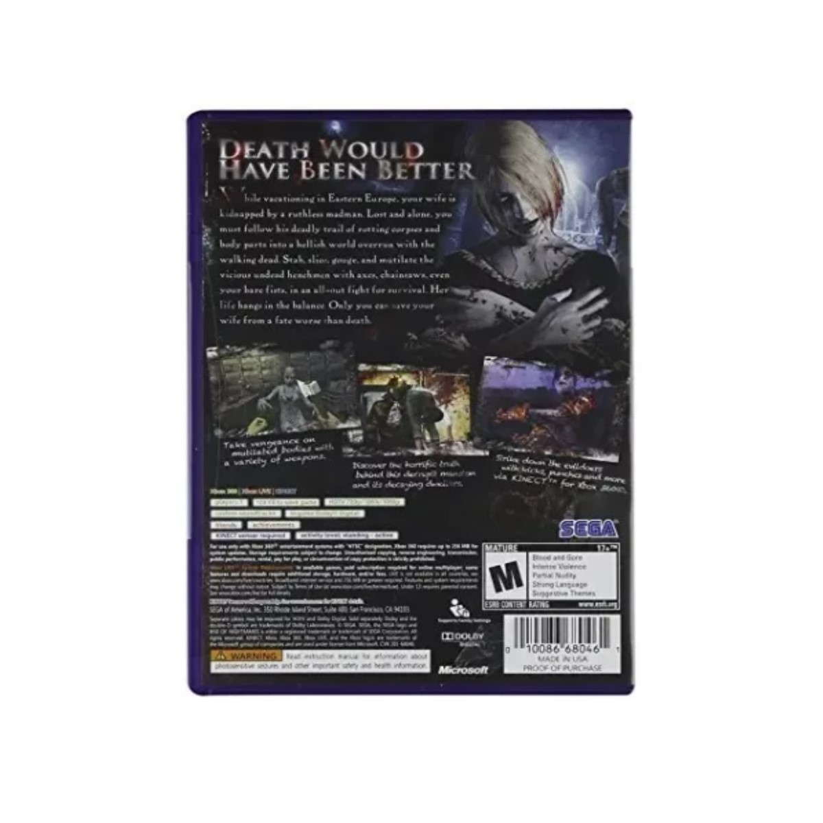 Juego video Rise Of Nightmares Xbox 360 Kinect consola gamer Microsoft