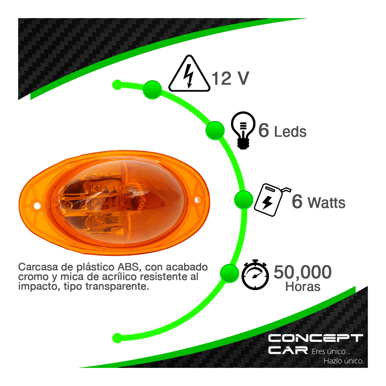Par Plafon 6 Led Lateral Freightliner Cascadia Tipo Original