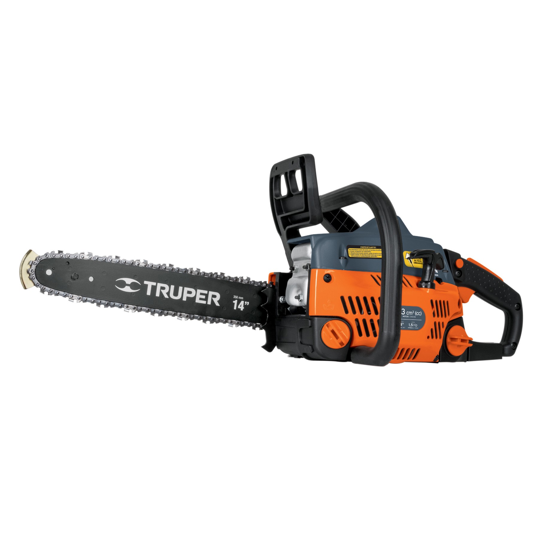 MOTOSIERRA 33 CC A GASOLINA CON BARRA DE 14", TRUPER 16615