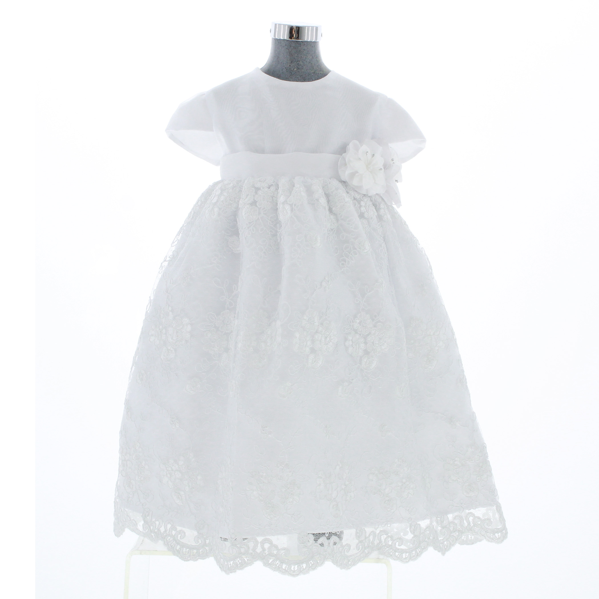 Vestido Para Bautizo Niña color Blanco 3552 0 A 2 Años.