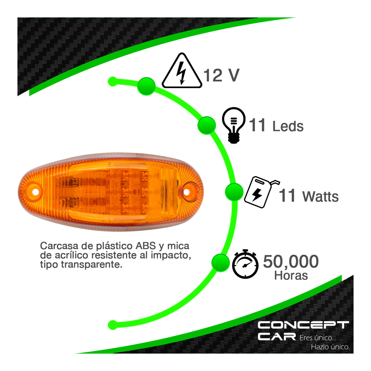 Plafon Lateral 11 Led International Prostar Tipo Original
