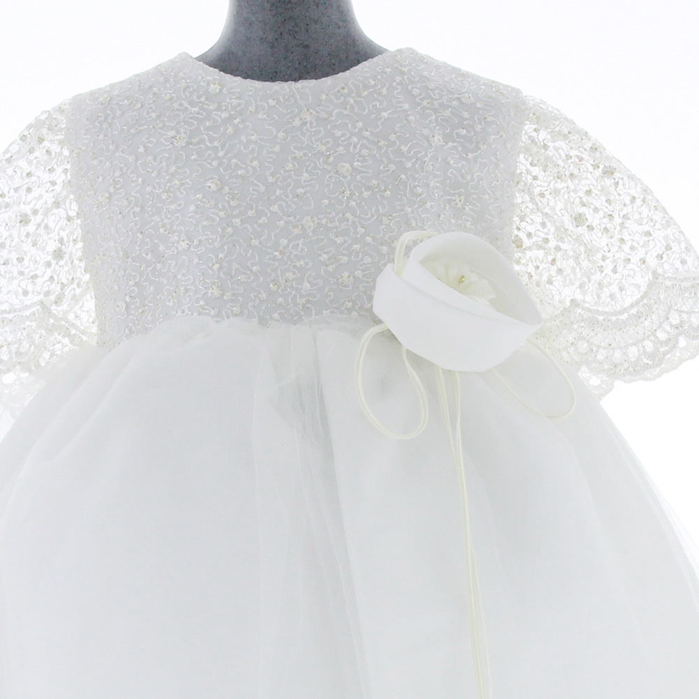 Vestido Para Bautizo Niña Hueso 3553 0 A 2 Años.