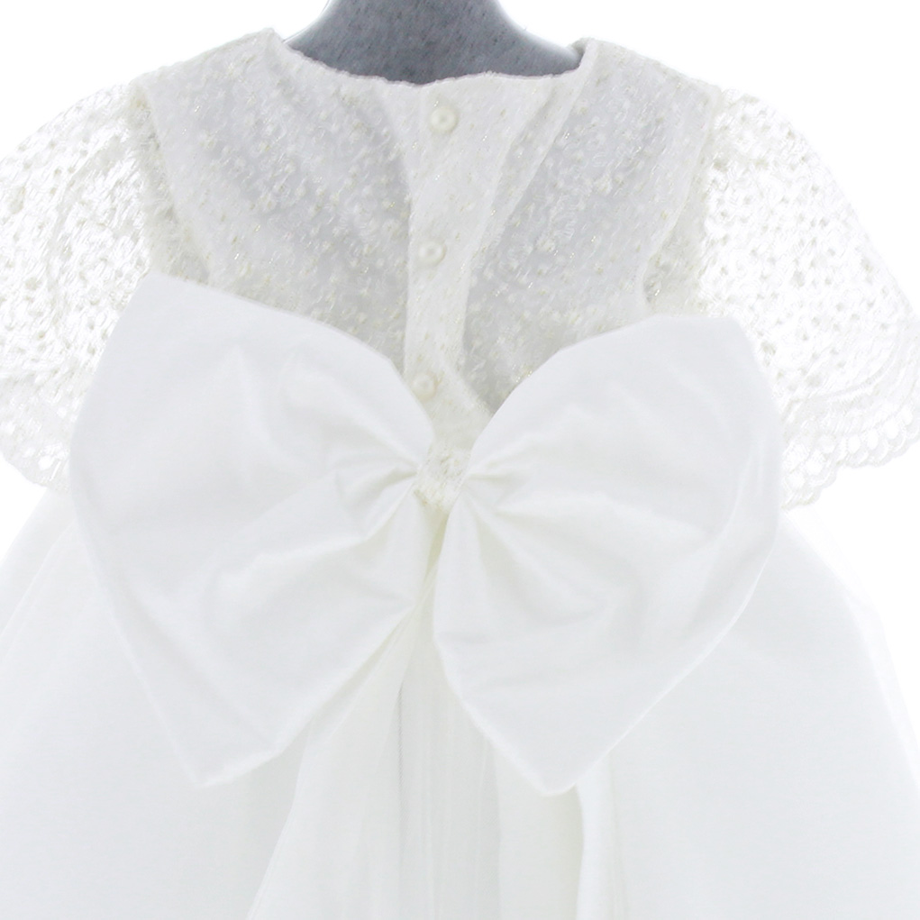 Vestido Para Bautizo Niña Hueso 3553 0 A 2 Años.