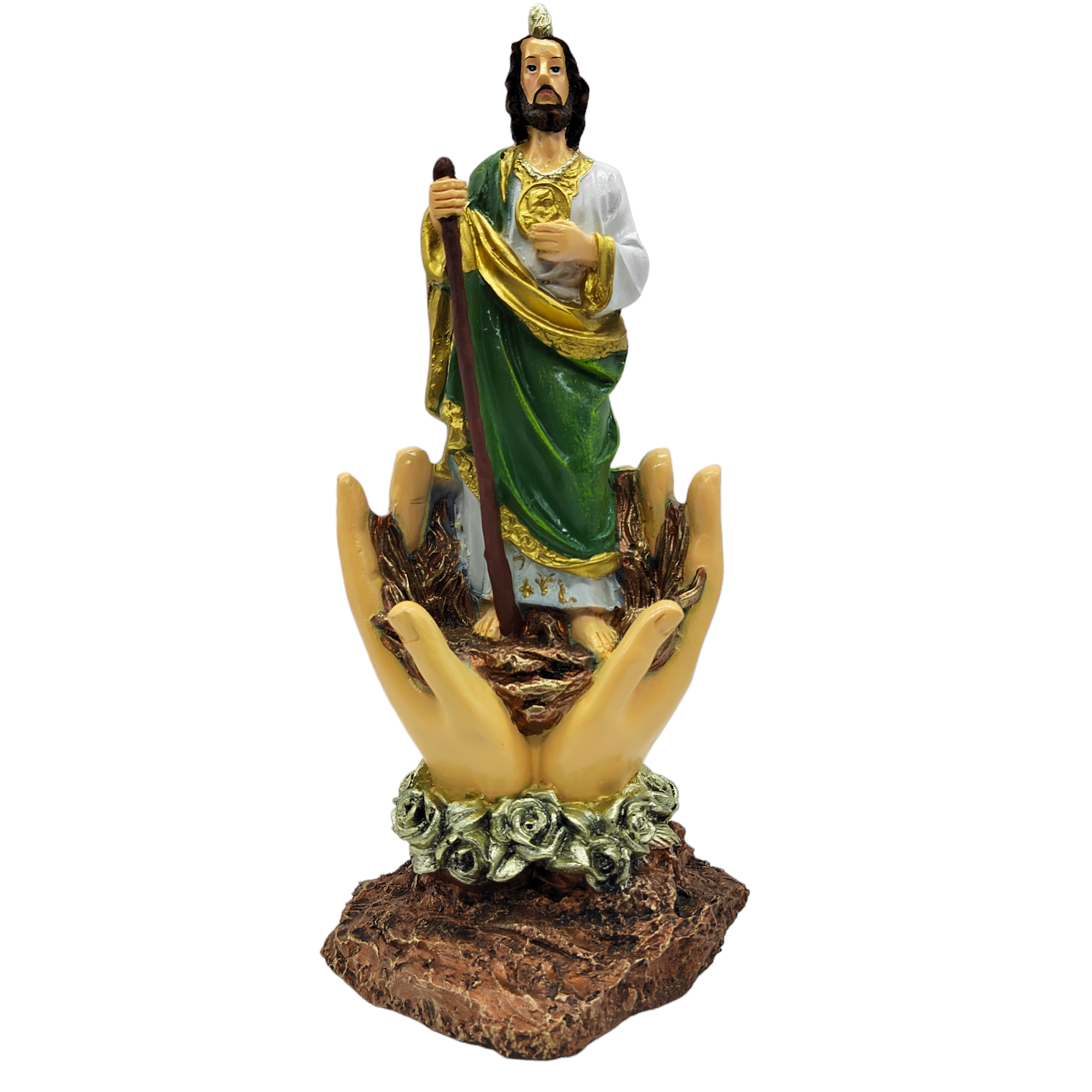 San Judas Tadeo Sobre Manos 28cm 