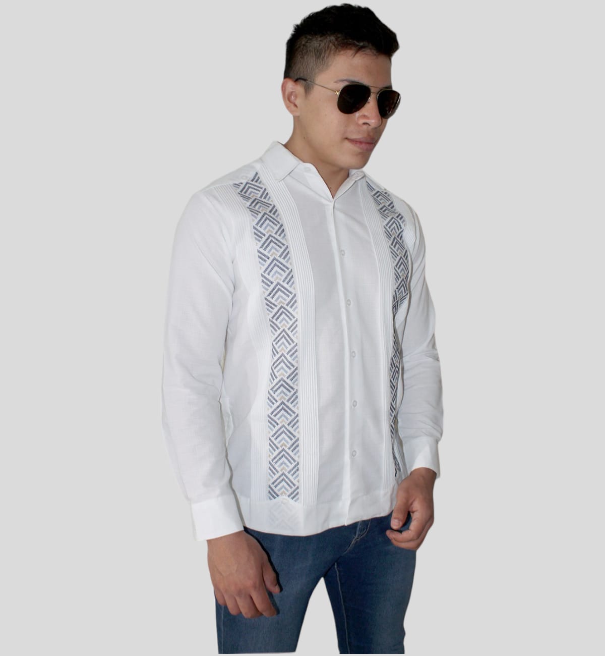 Guayabera Lino Manga Larga Incluye Cubre Polvos