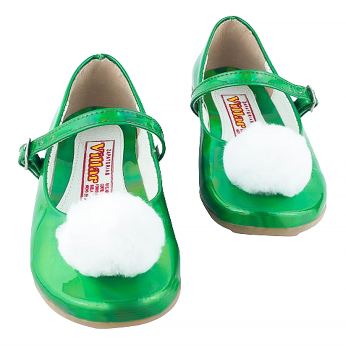 Zapato Niñas Campanita Zapatillas Princesas 07-VC Verde Tornasol.