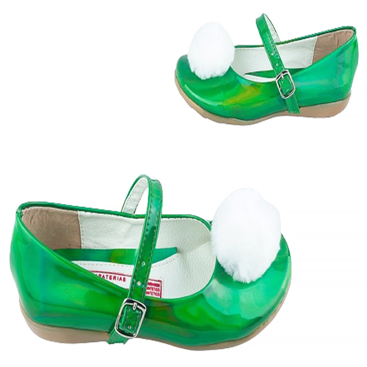 Zapato Niñas Campanita Zapatillas Princesas 07-VC Verde Tornasol.