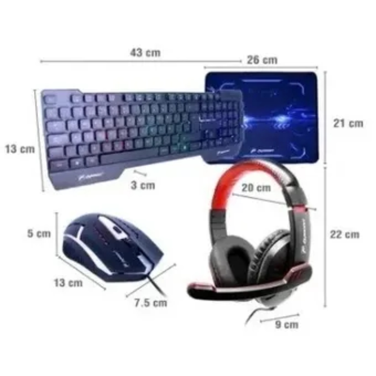 Combo Fussion KIT-2001 Teclado/Audífonos/Mouse Cable 1.26 END1.