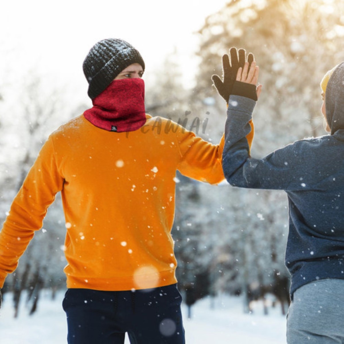 Bufanda Cuello Invierno Frío De Unisex Caballero Termico rojo