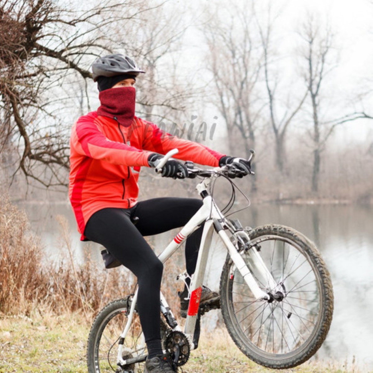 Bufanda Cuello Invierno Frío De Unisex Caballero Termico rojo