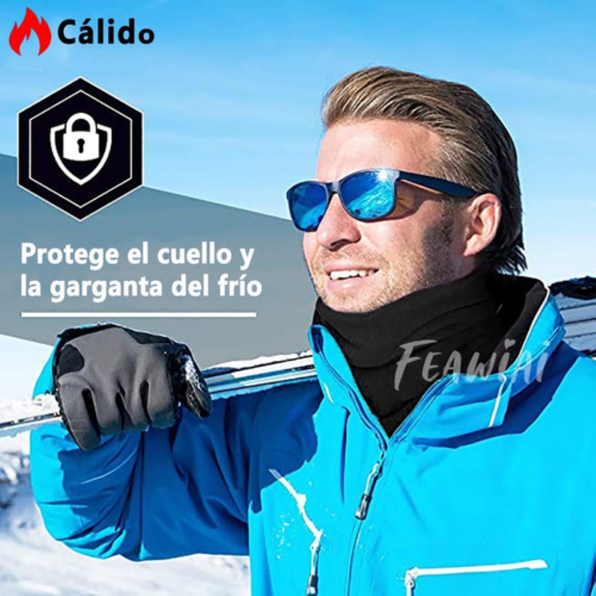 Bufanda Cuello Invierno Frío De Unisex Caballero Termico negro
