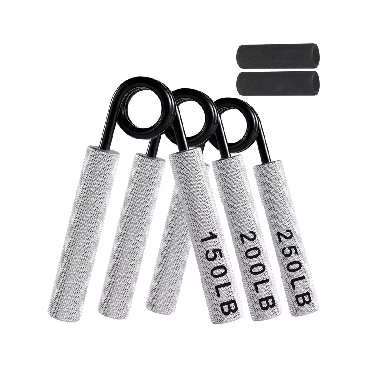 Kit 3pz Ejercitador De Dedos Fortalecedor De Mano Grips,15/20/25 Plata