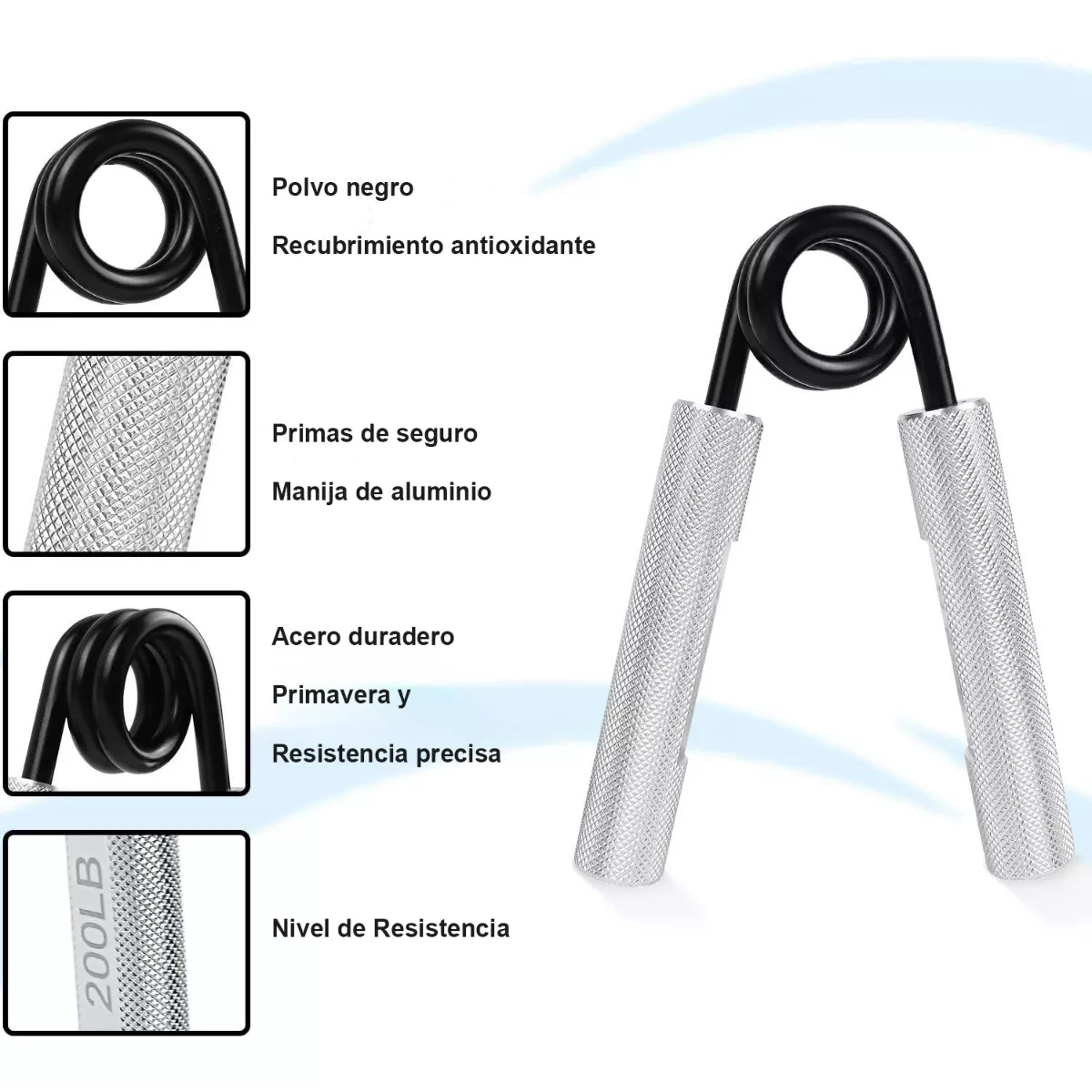 Kit 3pz Ejercitador De Dedos Fortalecedor De Mano Grips,15/20/25 Plata