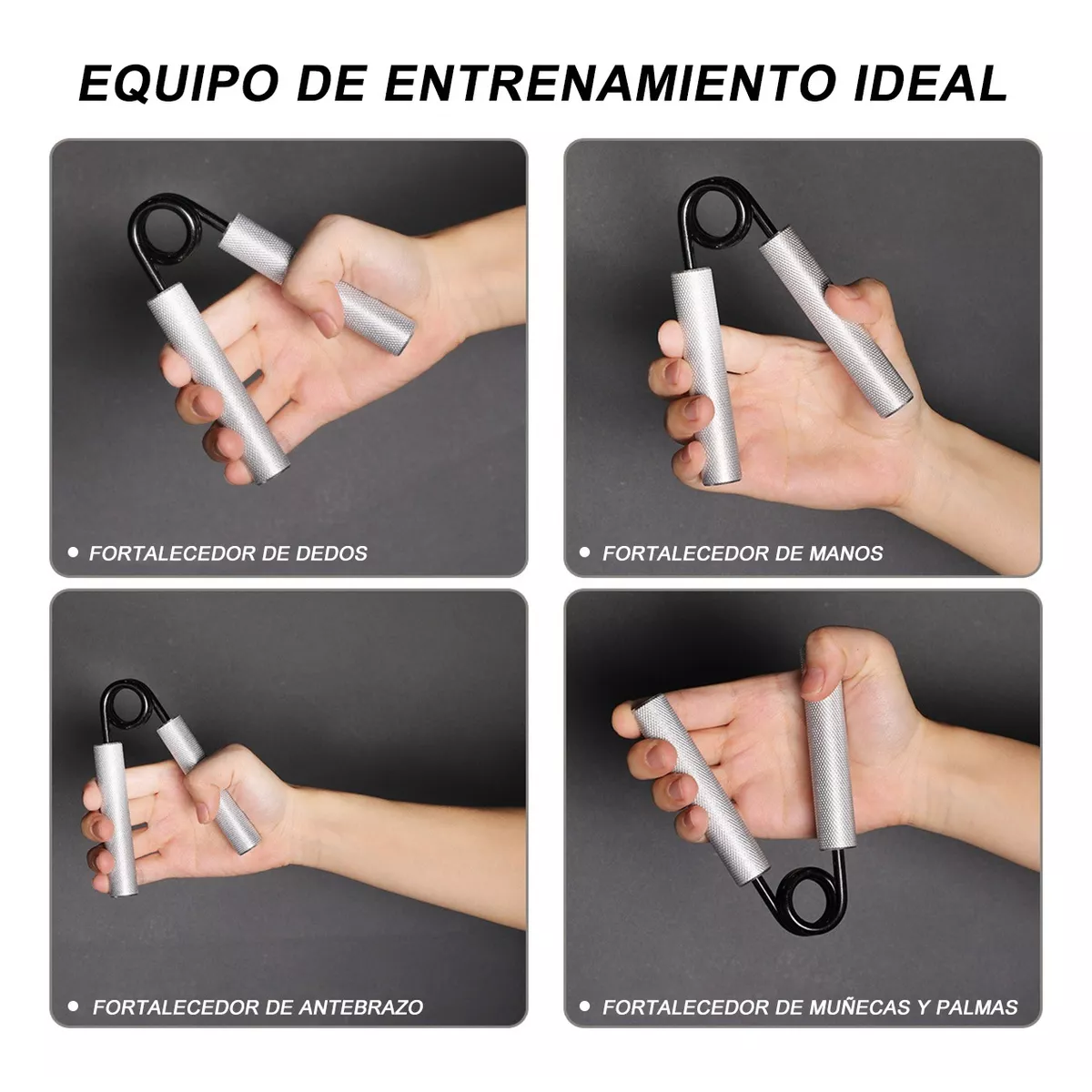 Kit 3pz Ejercitador De Dedos Fortalecedor De Mano Grips,15/20/25 Plata