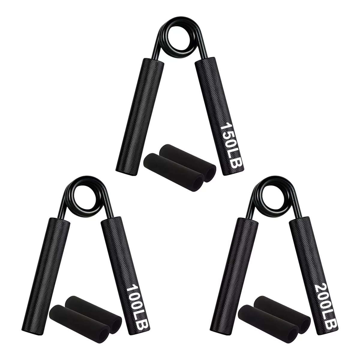 Kit 3pc Ejercitador De Dedos Fortalecedor De Mano Grips,15/20/25 Negro