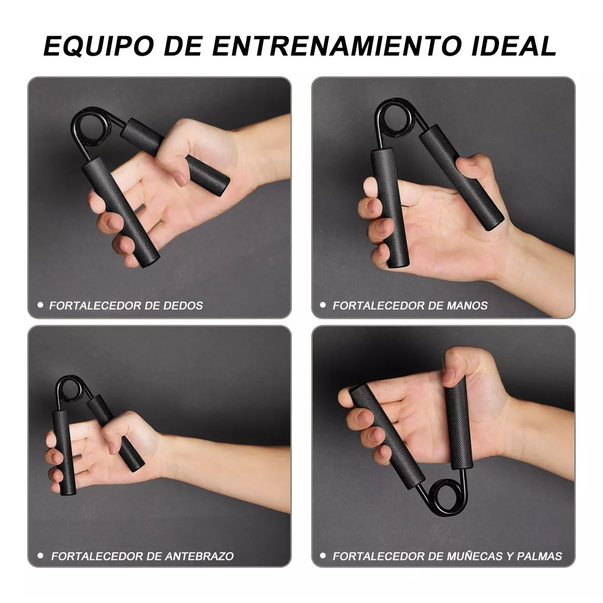 Kit 3pc Ejercitador De Dedos Fortalecedor De Mano Grips,15/20/25 Negro