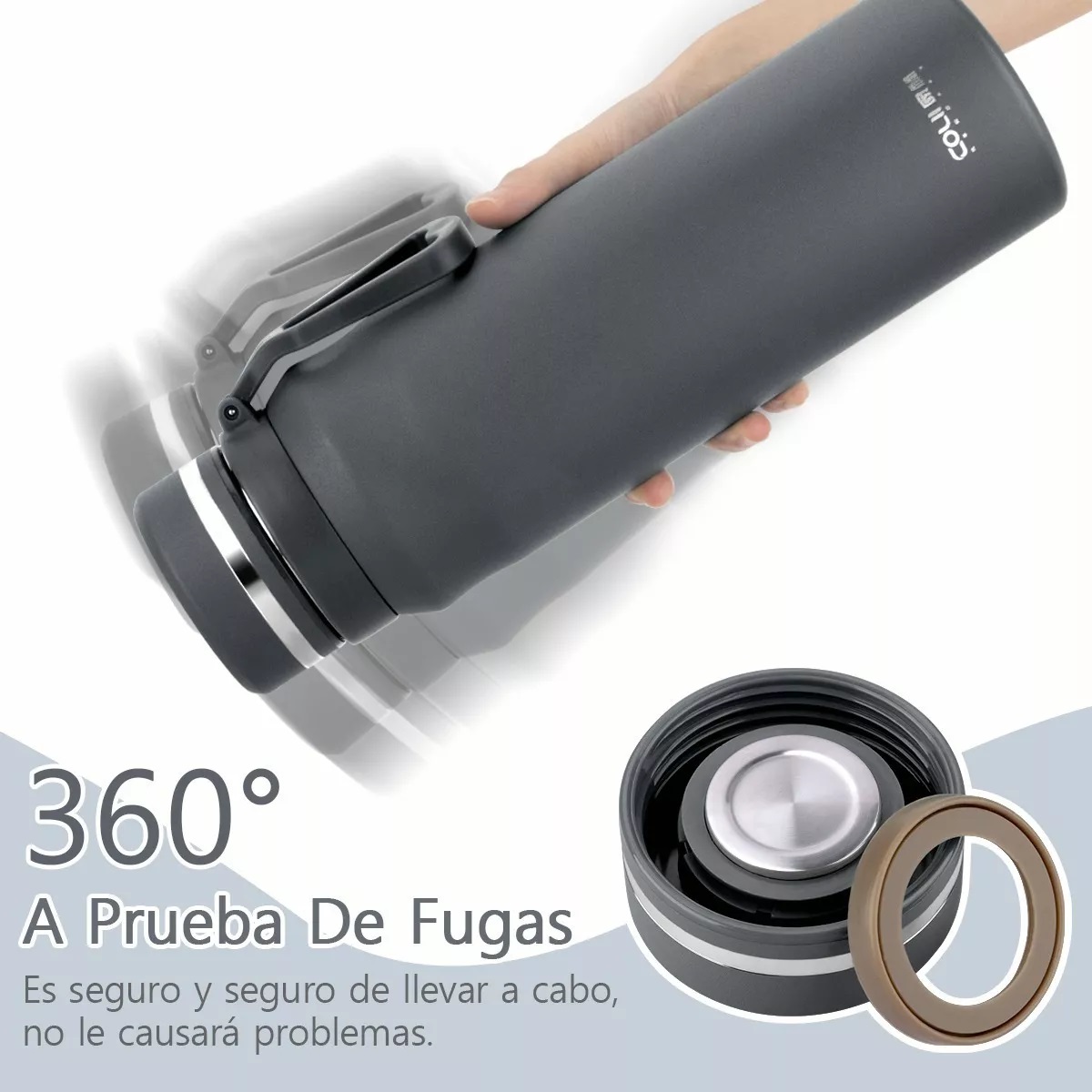 Termo Acero Inoxidable Con Infusor De Té,taza Térmica 1000ml Gris