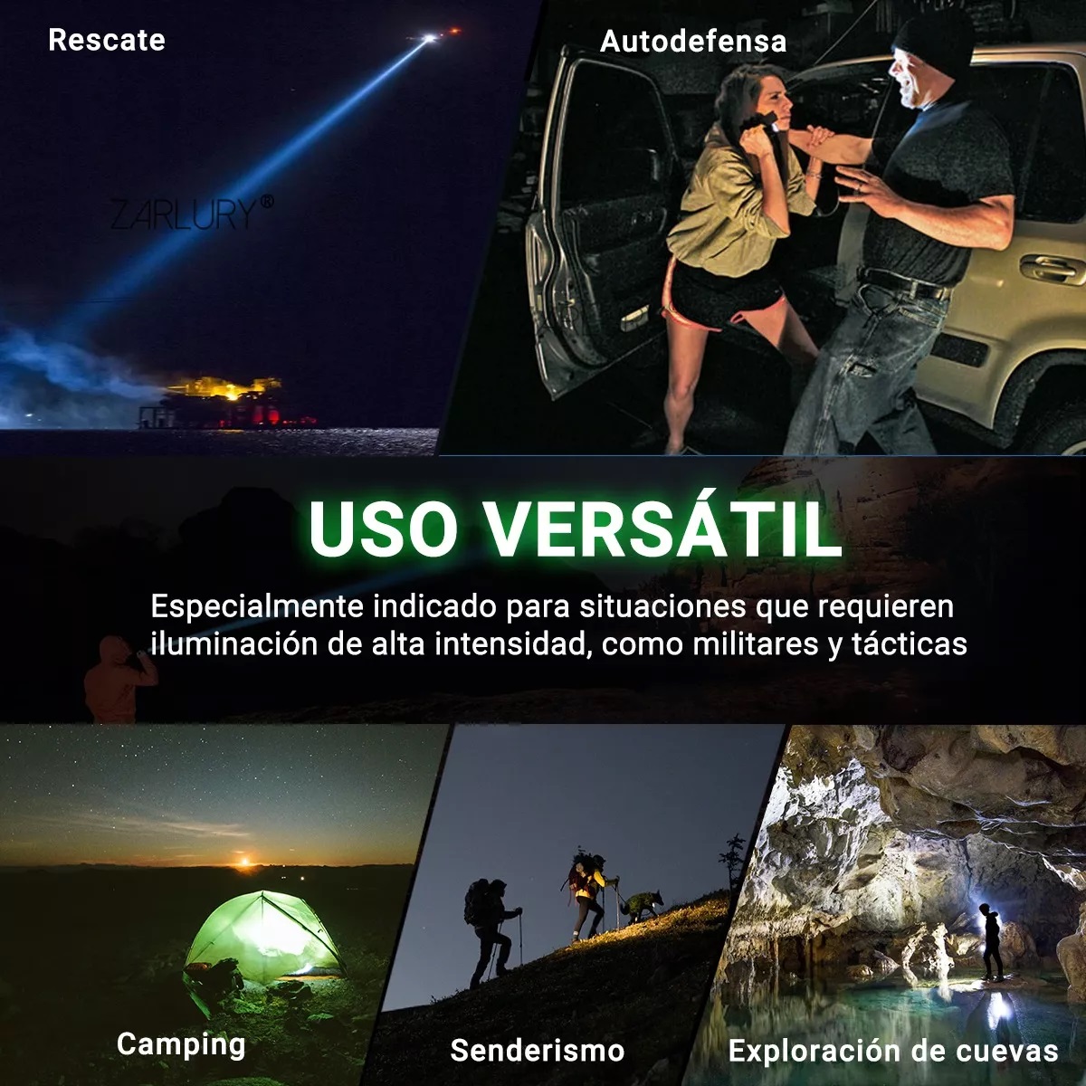 Lámpara Táctica Recargable Xhp160 Linterna Potente 10000lm