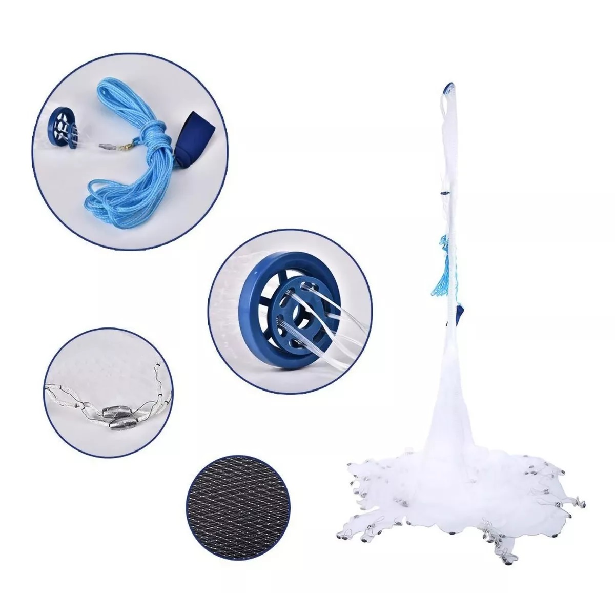 Red De Pesca De Agua Salada, Abre 4.80m, Atarraya Camaronera