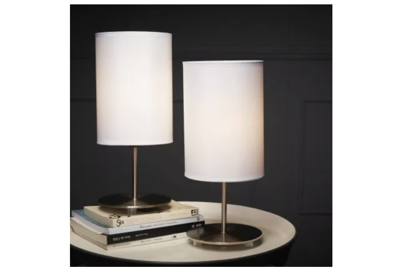 Set De 2 Lámparas De Buró Luminario Interior De Mesa.