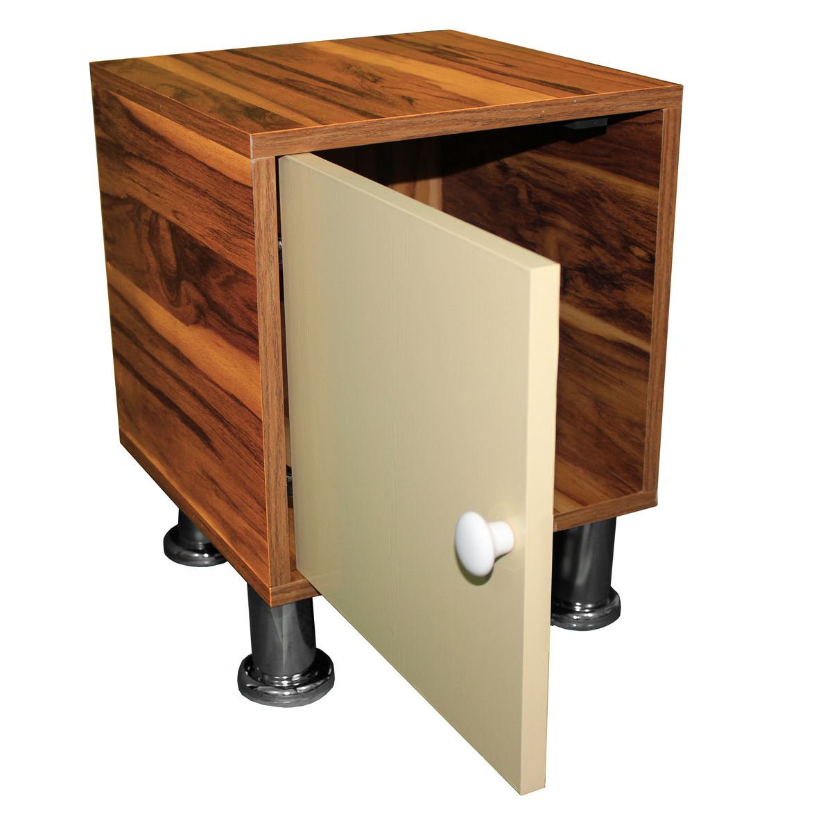 Buro Recamara Mueble Incluye Luz Led Moderno Envio Ensamblado Crema.